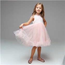 Платье нарядное детское, цвет розовый, рост 110 см